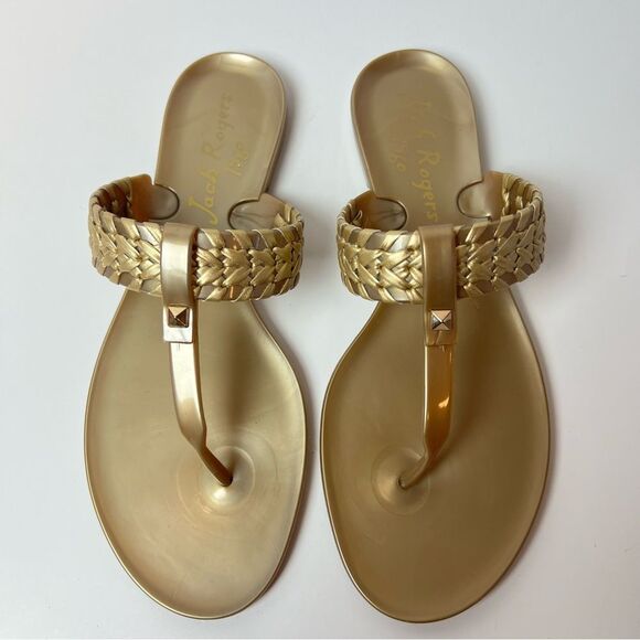 Jack Rogers Gold Tinsley Sandals Size 7 NEW - Picture 3 of 6